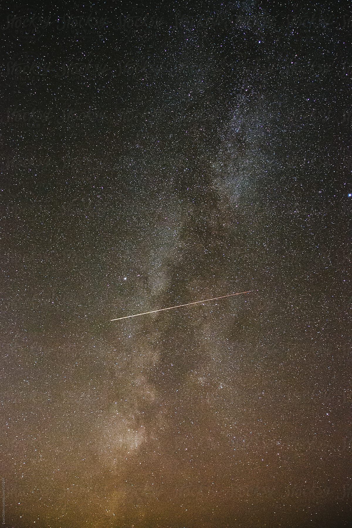 Milky Way Galaxy with Shooting Star