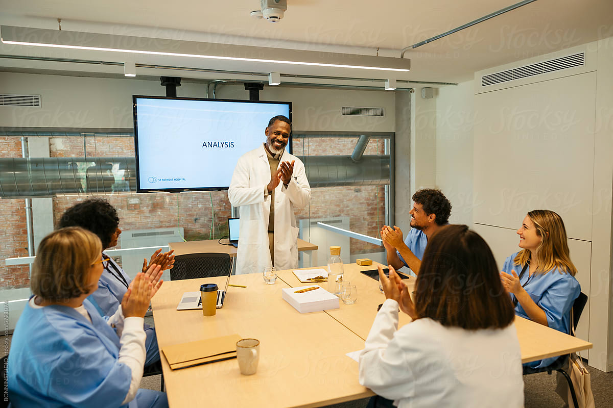 Doctor having a presentation to medical colleagues