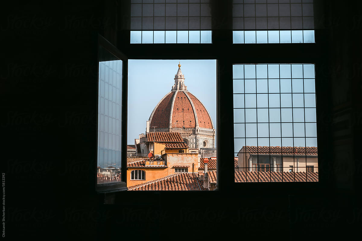 View of the dome of Santa maria del fiore cathedral in Florence