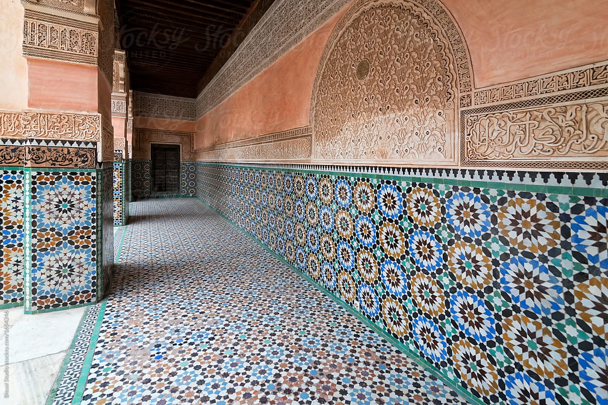 Courtyard of Ben Youssef Medersa in Marrakech