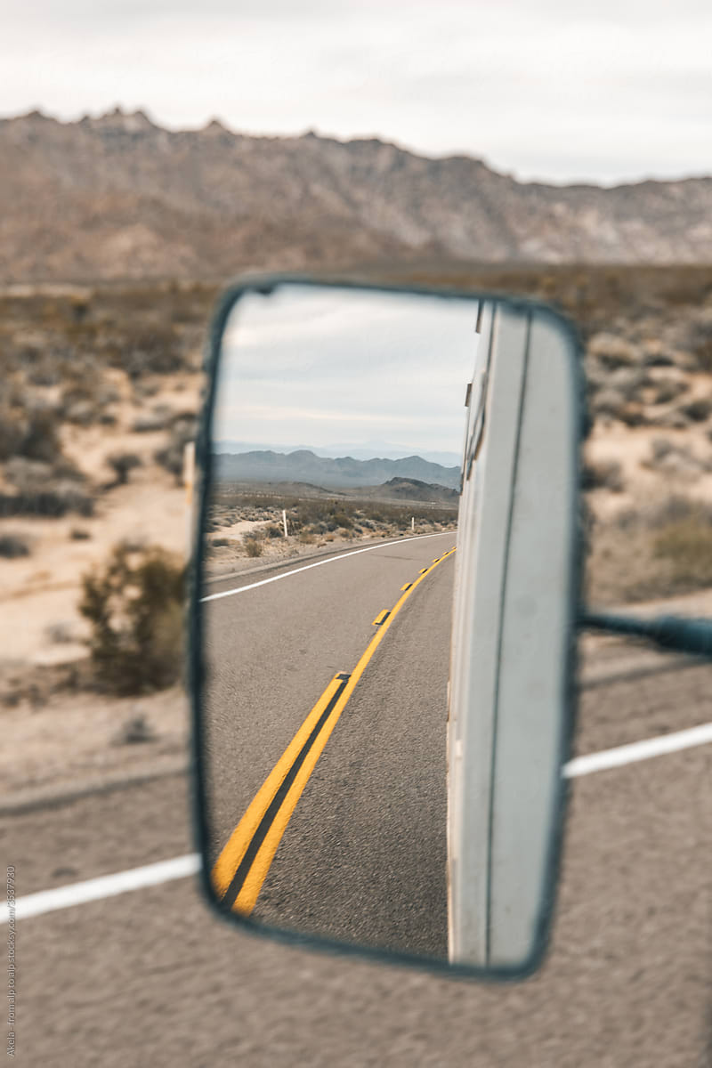 view in the rear view mirror