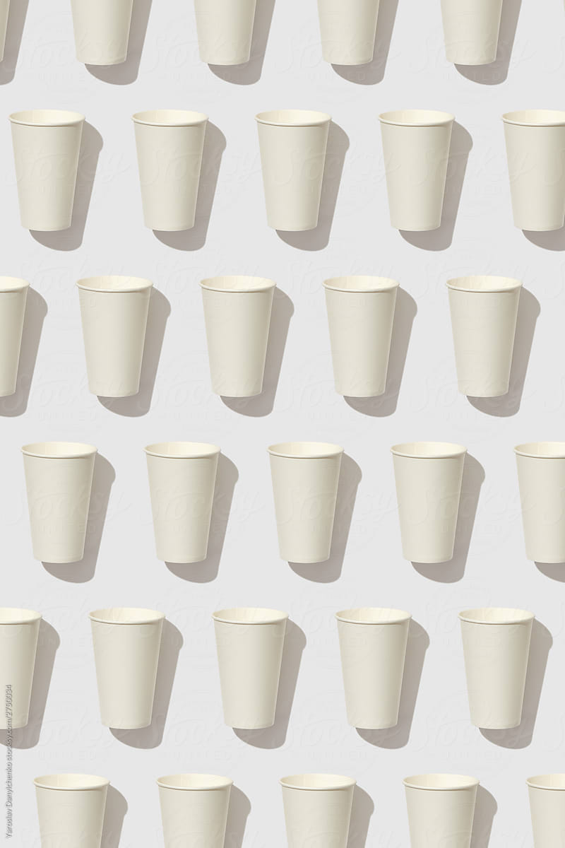 Paper cups pattern with shadows.