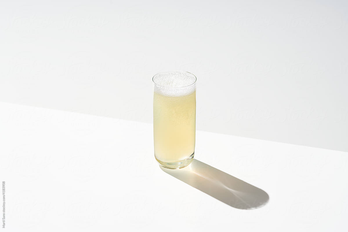 Gin fizz cocktail in glass