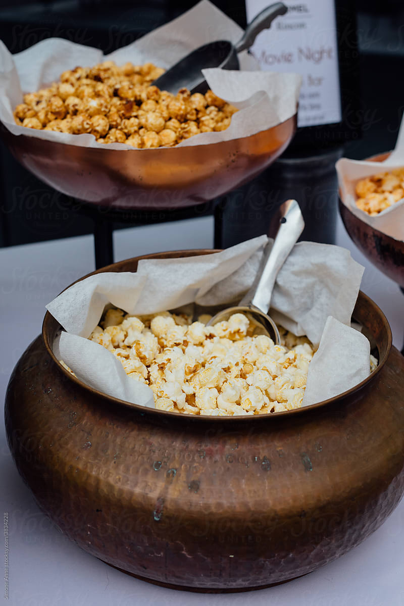 Display popcorn at a movie night event