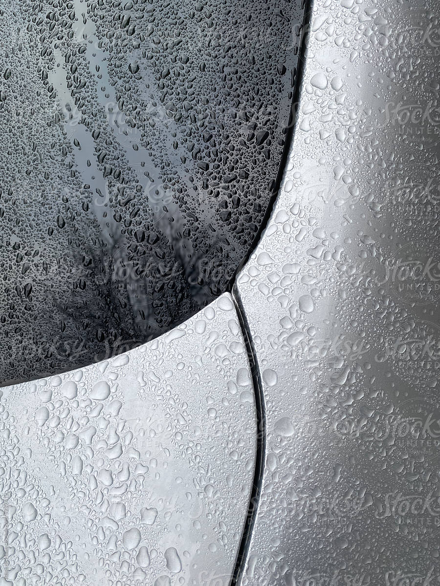 car part with raindrops