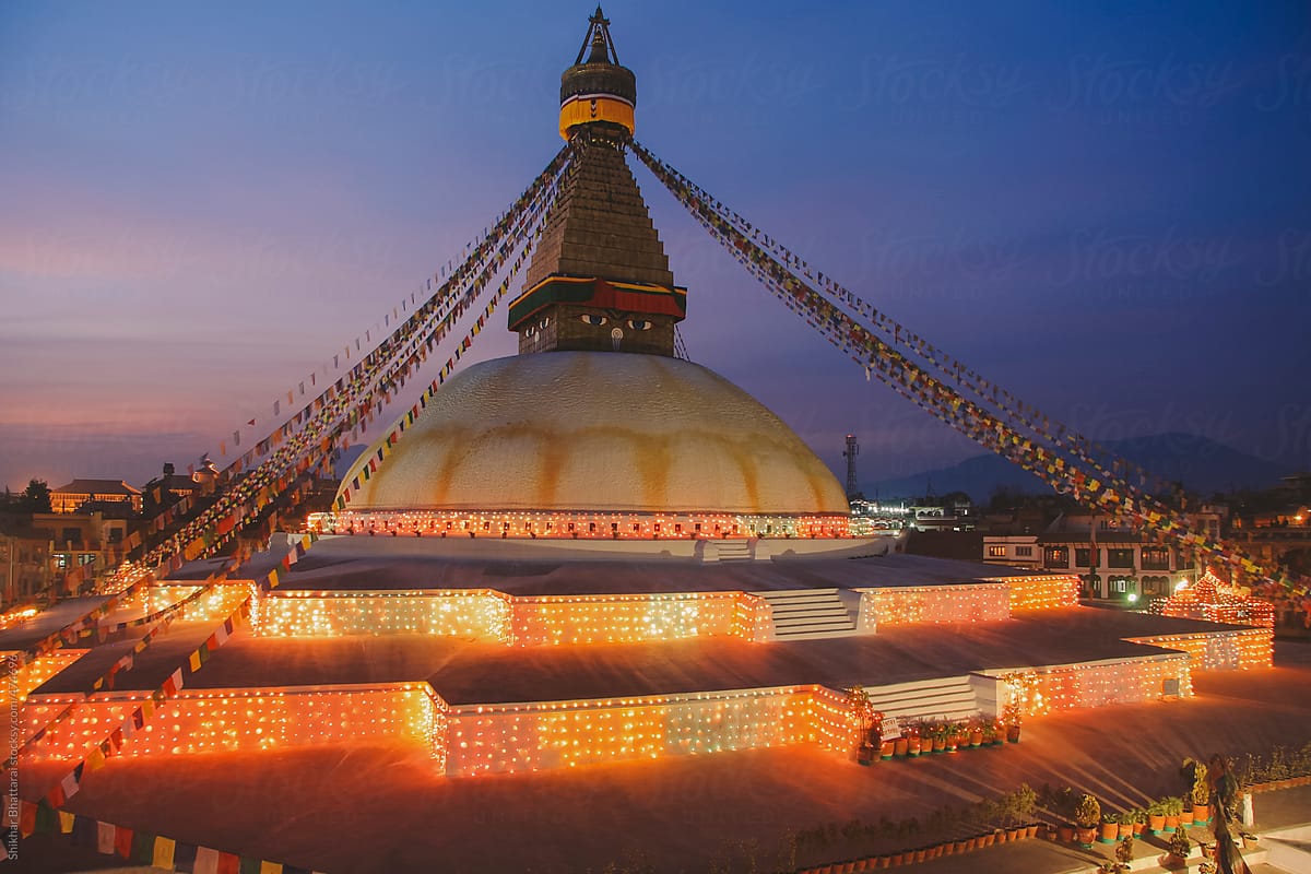 The stupa of Boudhanath, Kathmandu, Nepal.