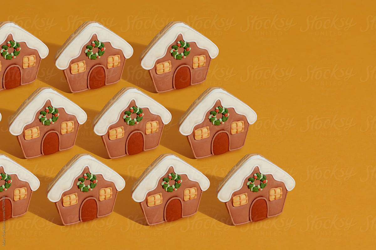 Christmas gingerbread house cookies