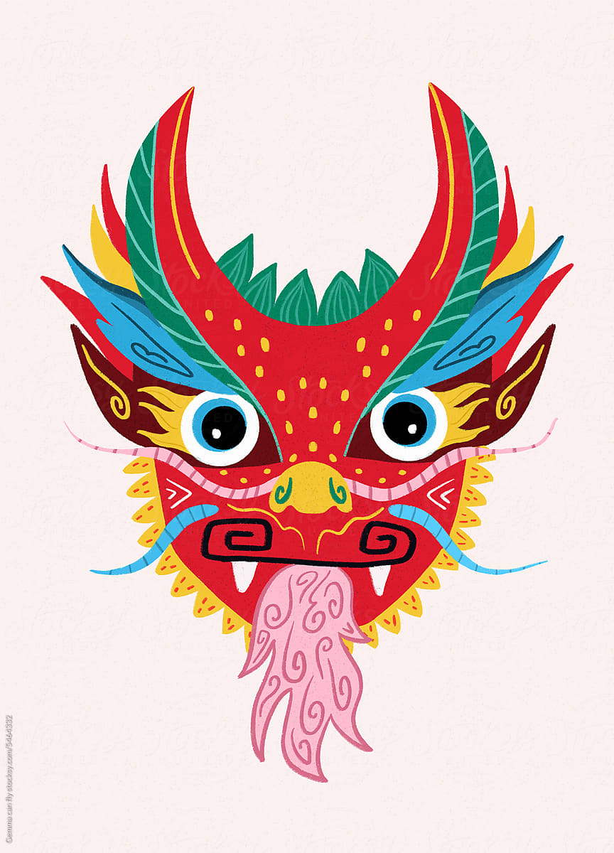 Dragon. Lunar new year, chinese tradition illustration
