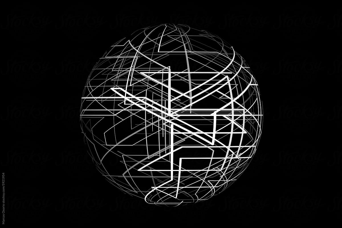 Background of a Geometric Interplay: Abstract Lines on a Black Void