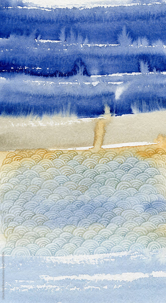 Abstract watercolor landscapes
