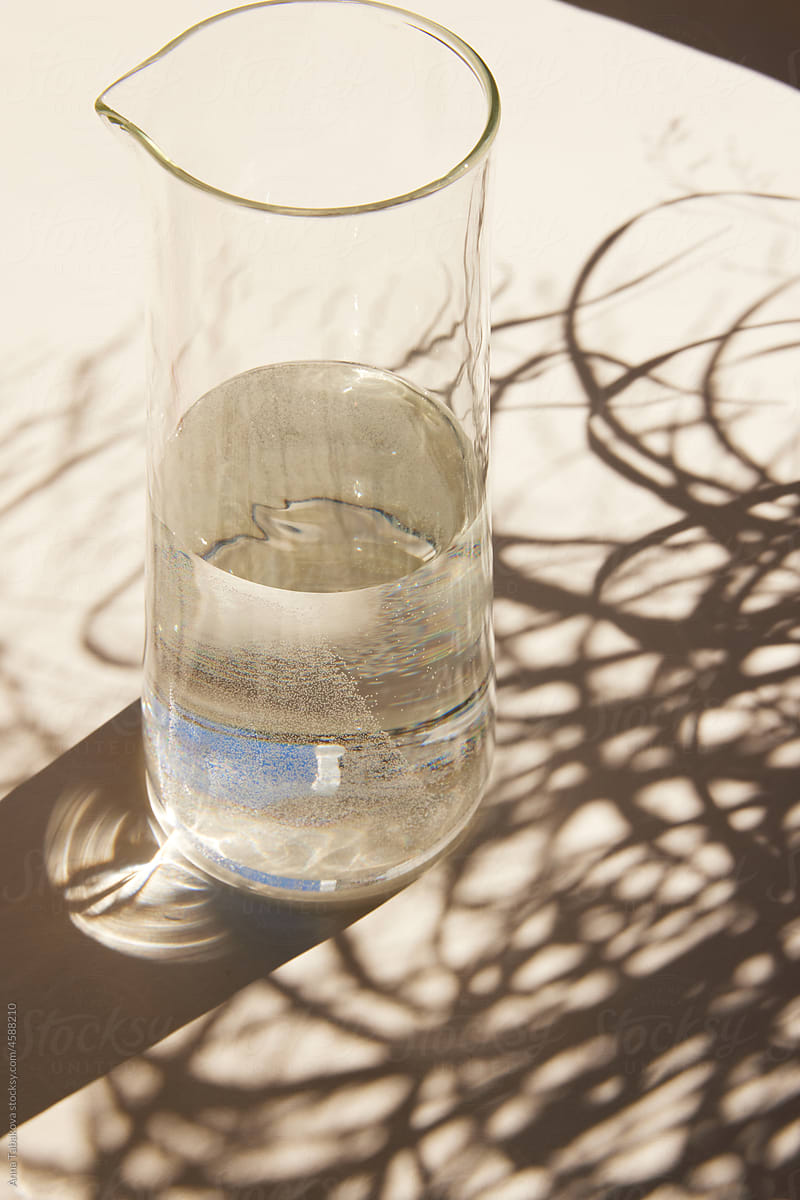Glass carafe with water