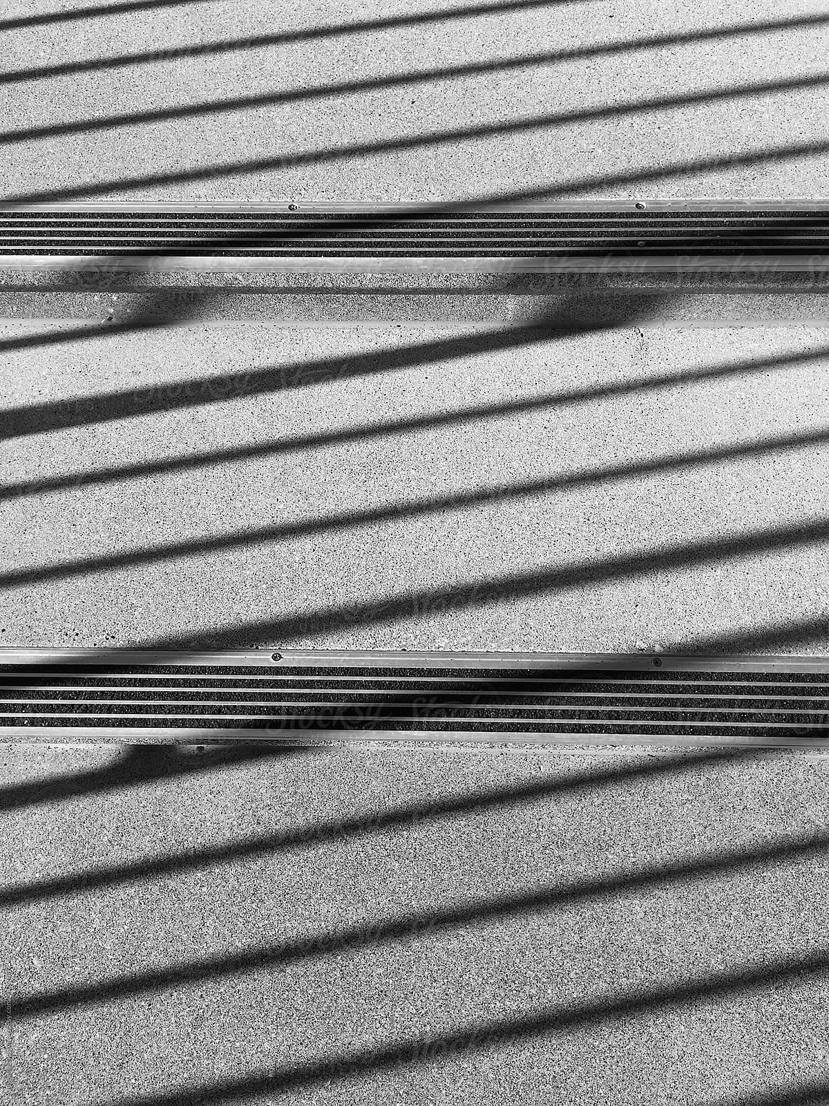 Modern concrete steps and shadows
