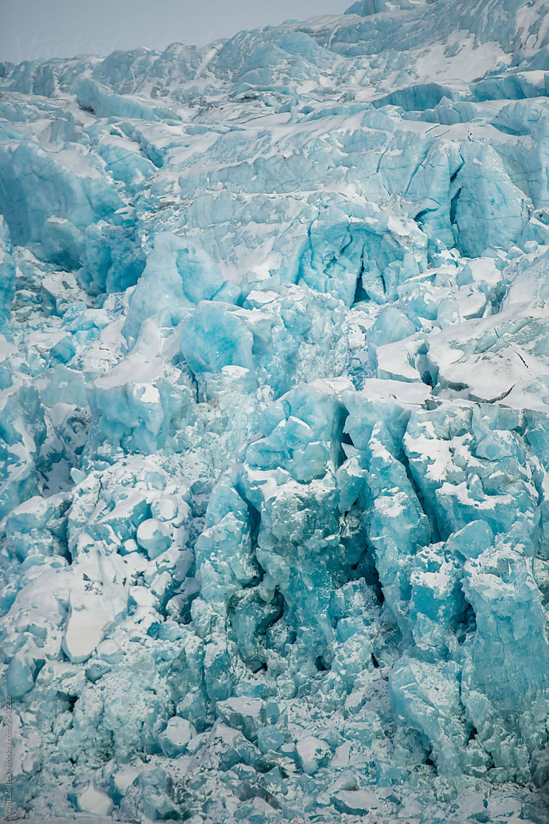 Beautiful blue ice of arctic glacier