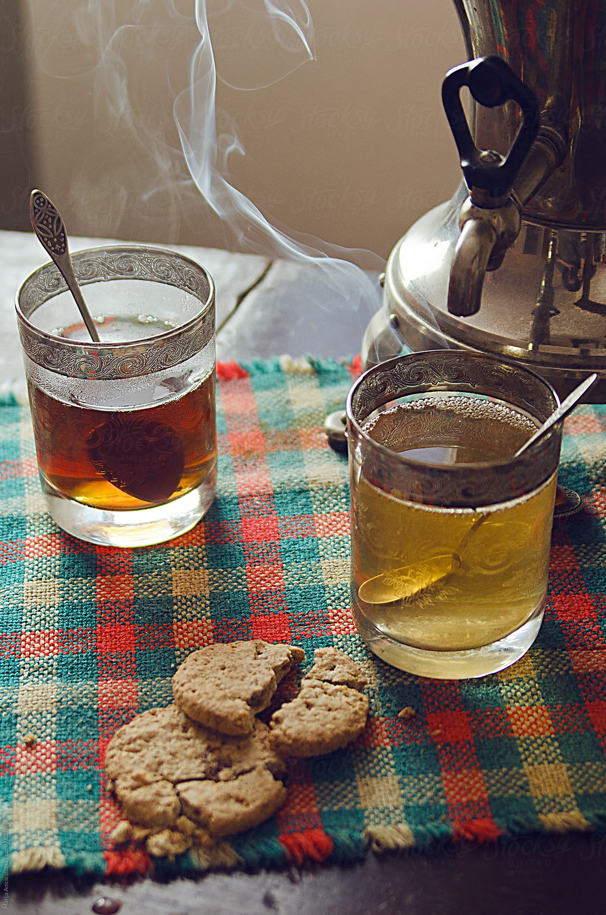 Russian samovar for making tea