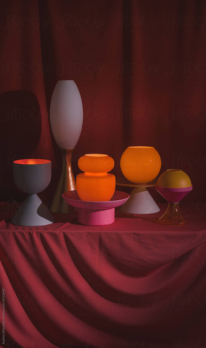 Abstract Colorful Lamps/objects set ups