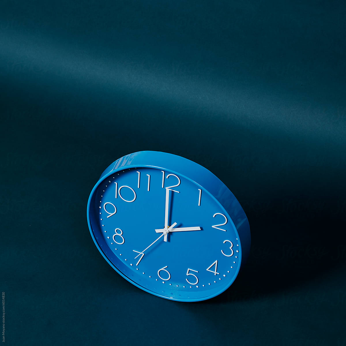 blue clock at two oclock