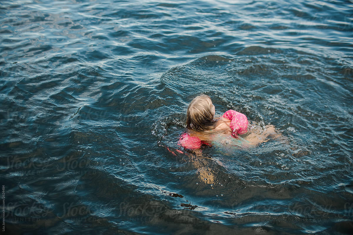 Little Blonde Girl Swimming by Stocksy Contributor Lea Jones - Stocksy