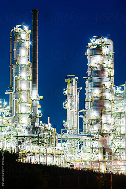 Chemical Plant At Night" by Stocksy Contributor "minamoto images" - Stocksy