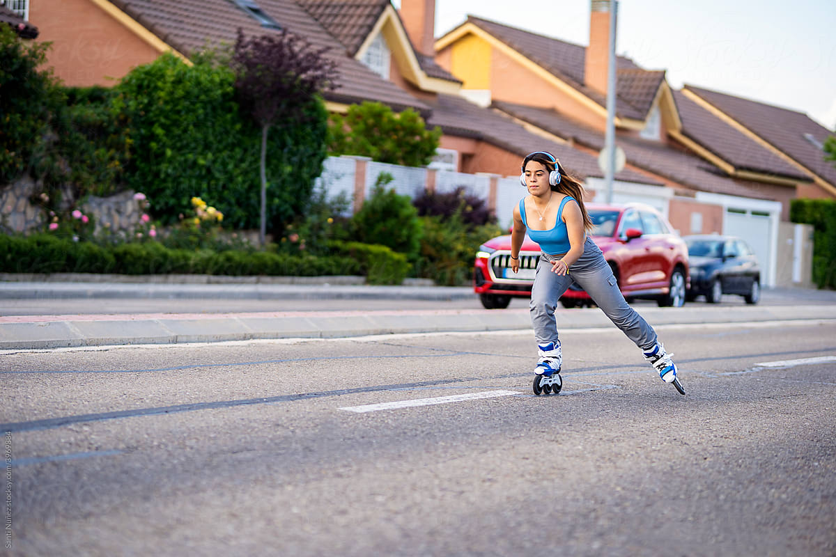 Roller Skater Woman Practicing