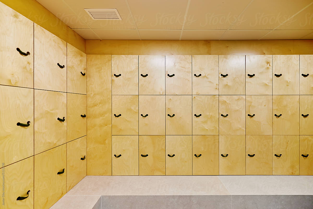 Drawers in gym dressing room