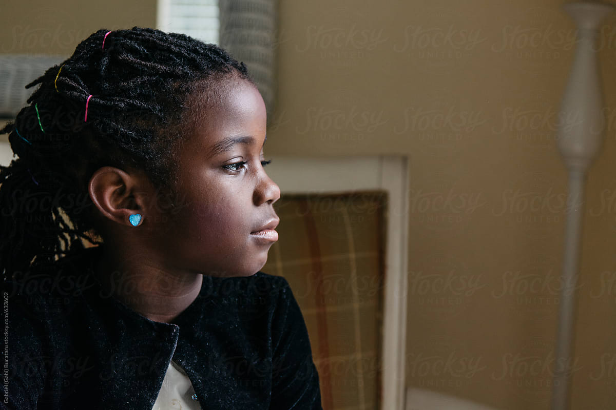 Profile Of An African American Girl By Gabriel Gabi Bucataru 