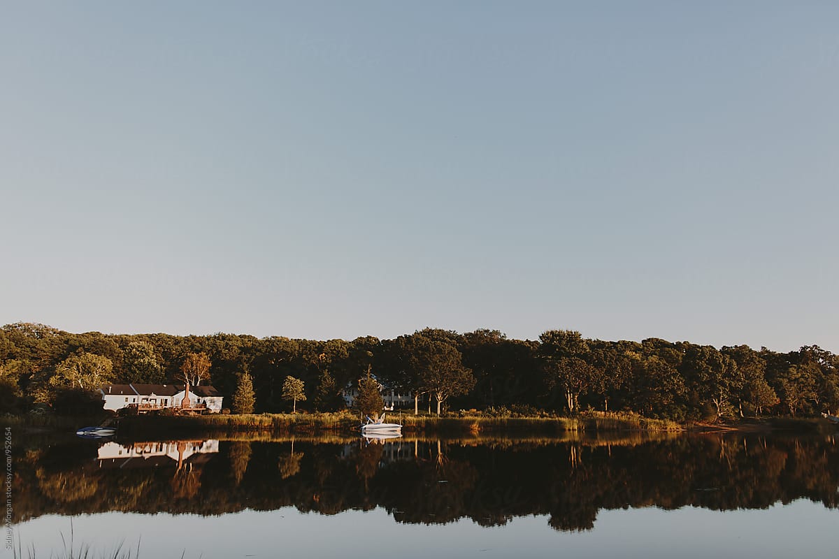 House on a Lake Reflected in the Water
