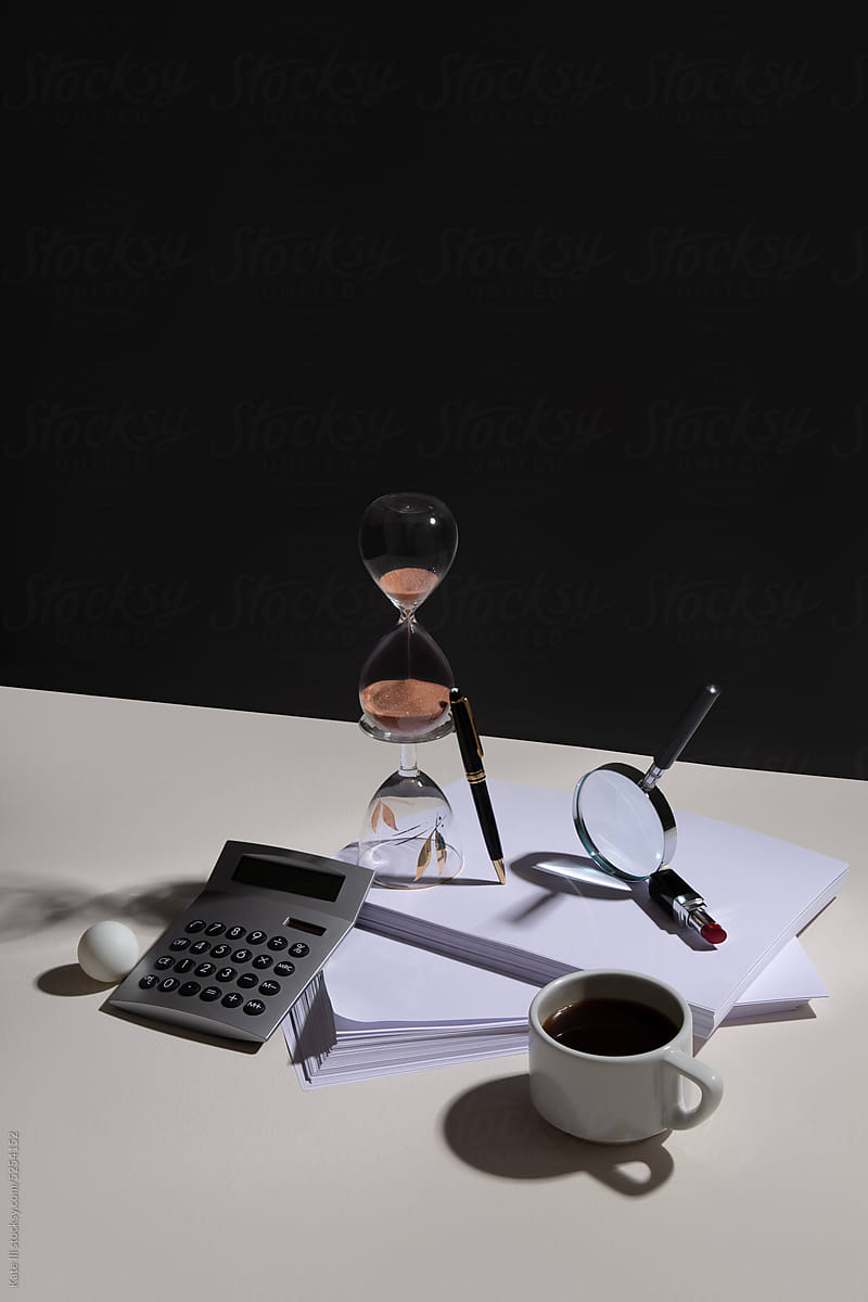 Business and finance still life composition