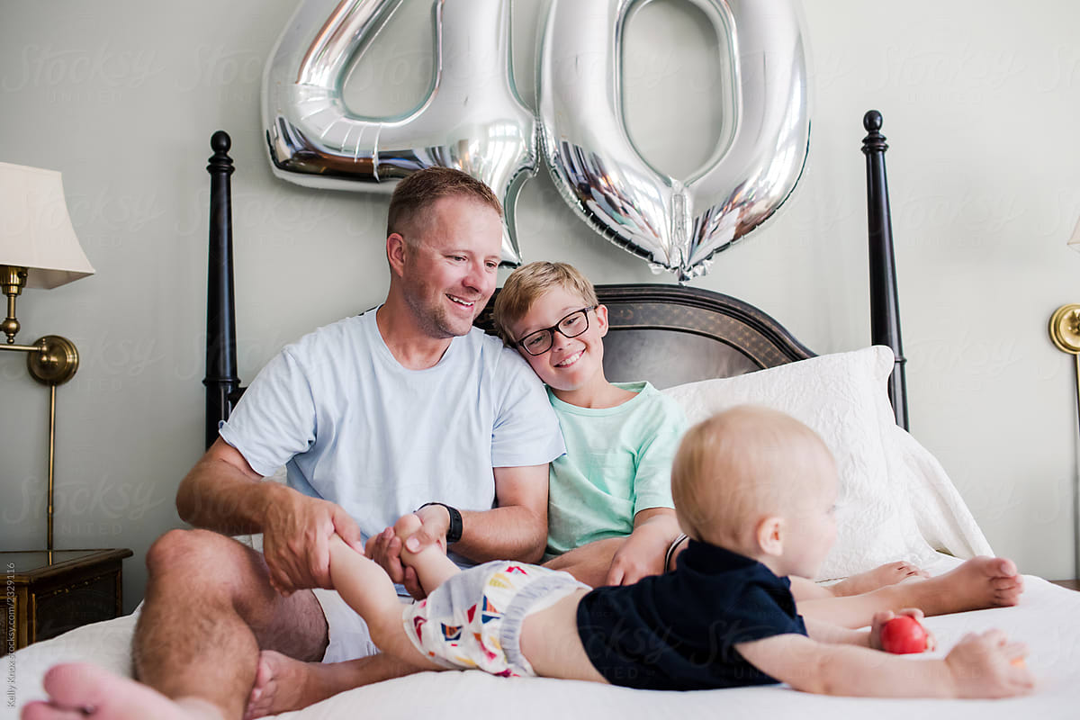 father turns 40 and is hanging out with his kids