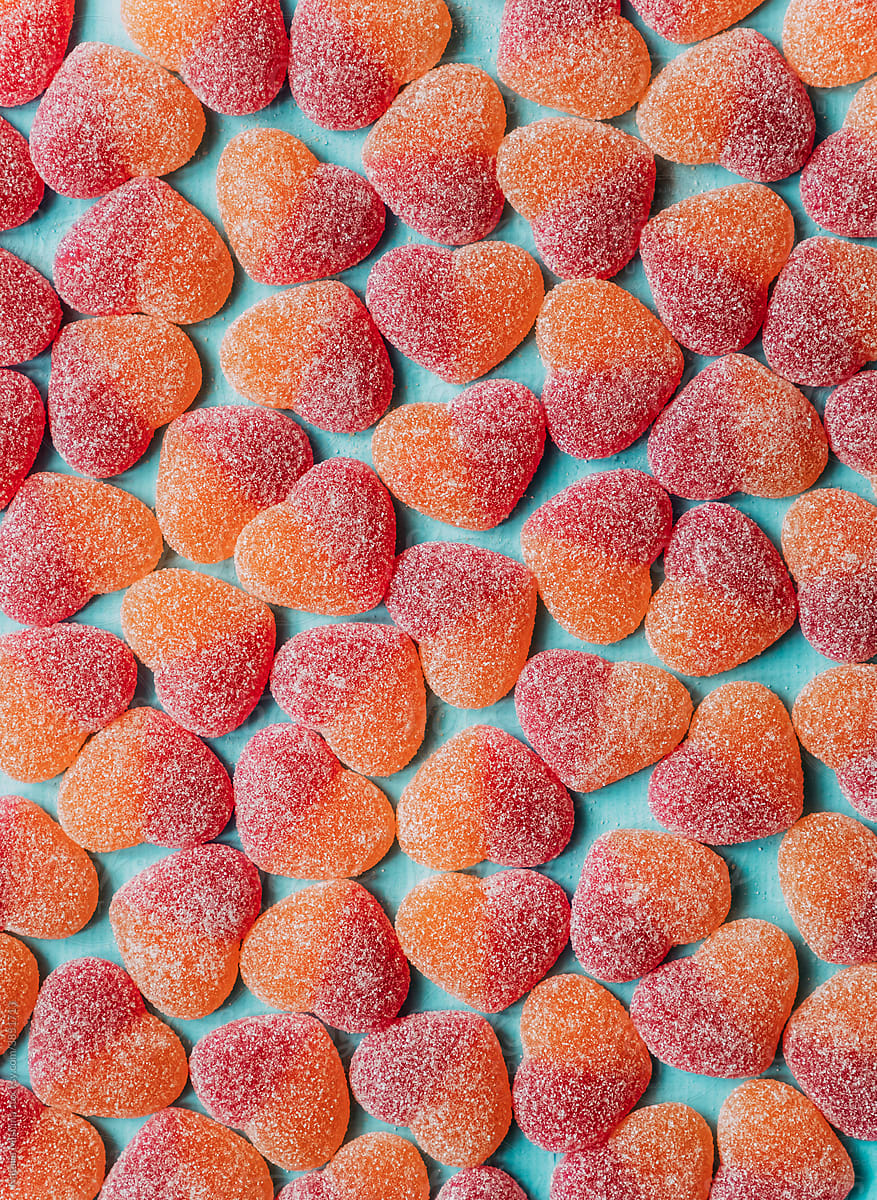 Pattern, heart-shaped marmalades.