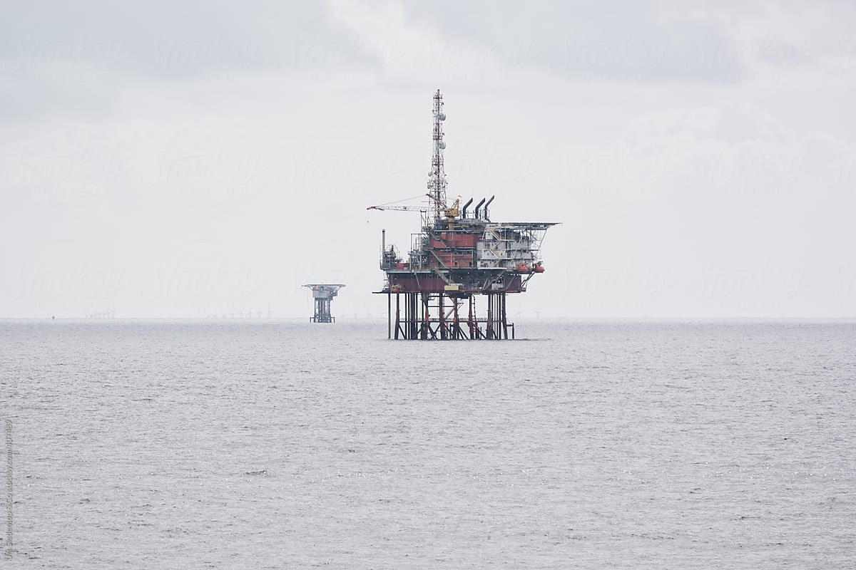 North sea offshore oil rig