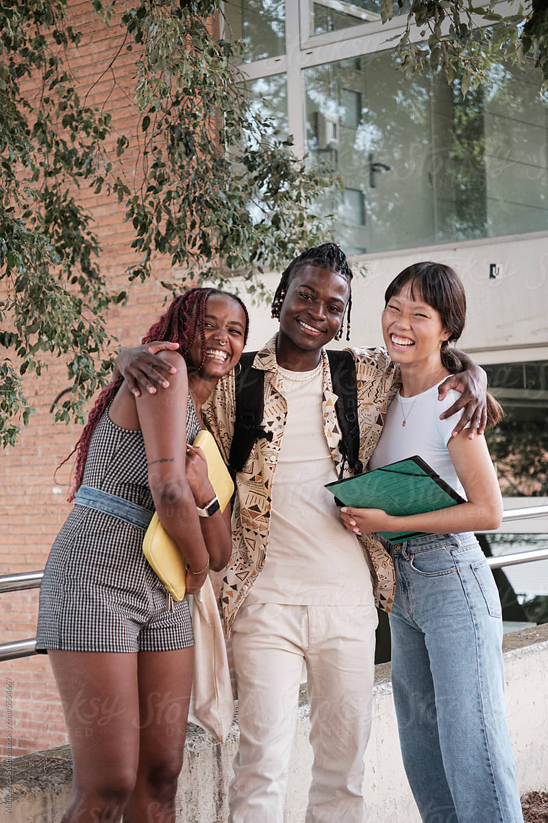 Portrait Of three Students looking at camera