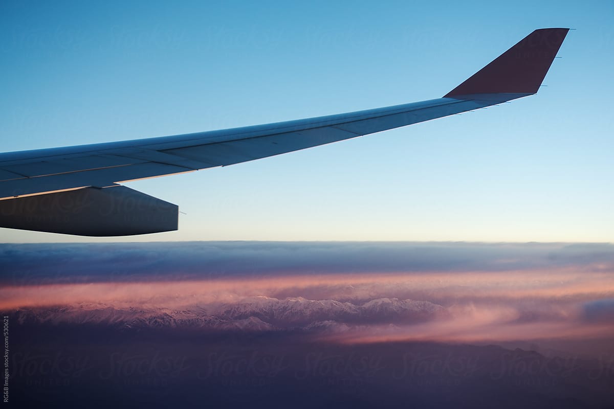 Himalaya mountain range from the airplane