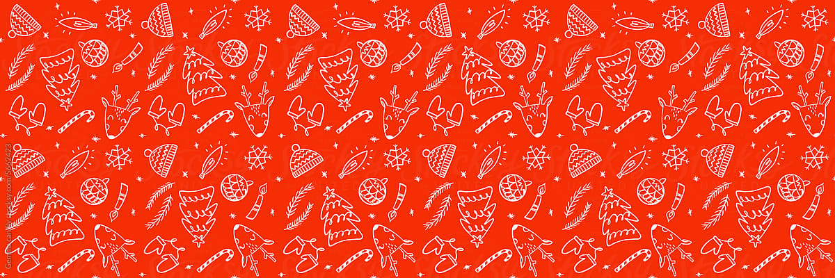 Christmas tradition seamless pattern illustration