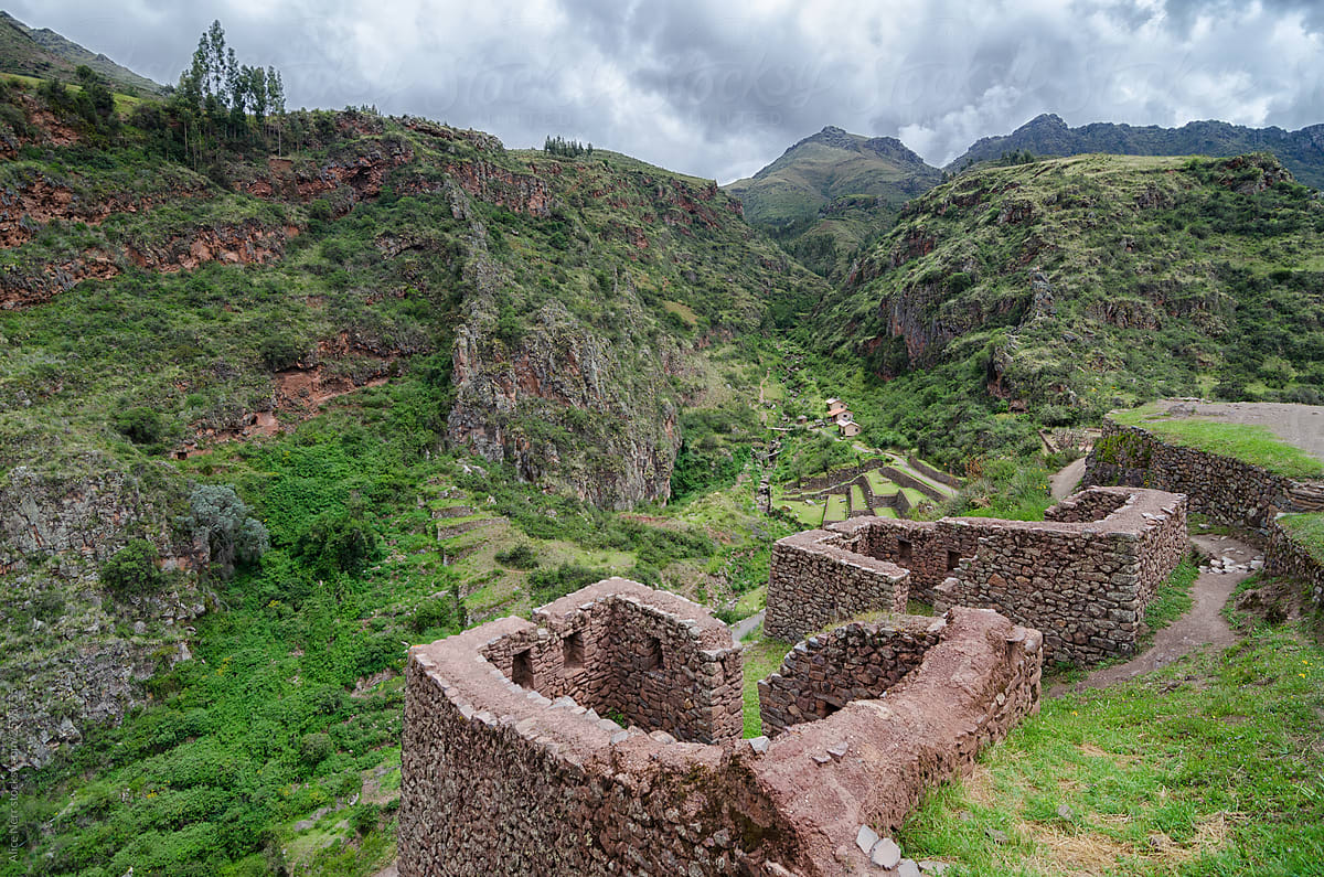 Aerial view to Inca ruins