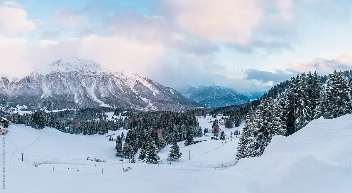 Snowy Mountain Panoramic Landscape