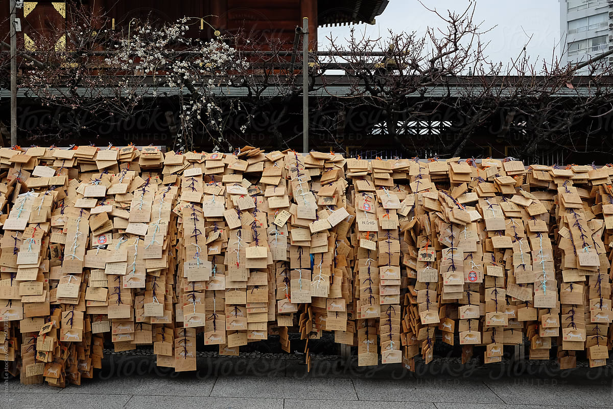 Wooden Japanese Prayer Tablets with Wishes