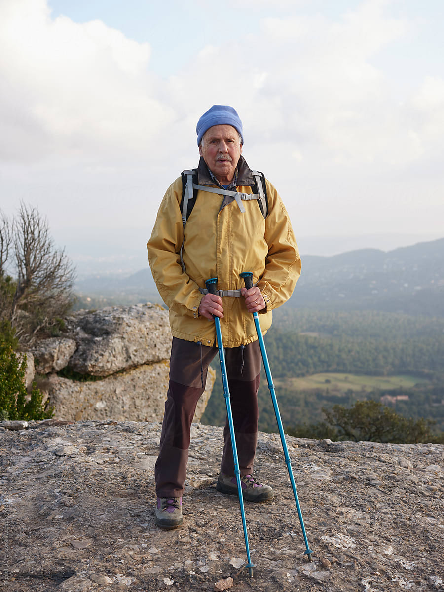 Senior hiker outdoors in the nature