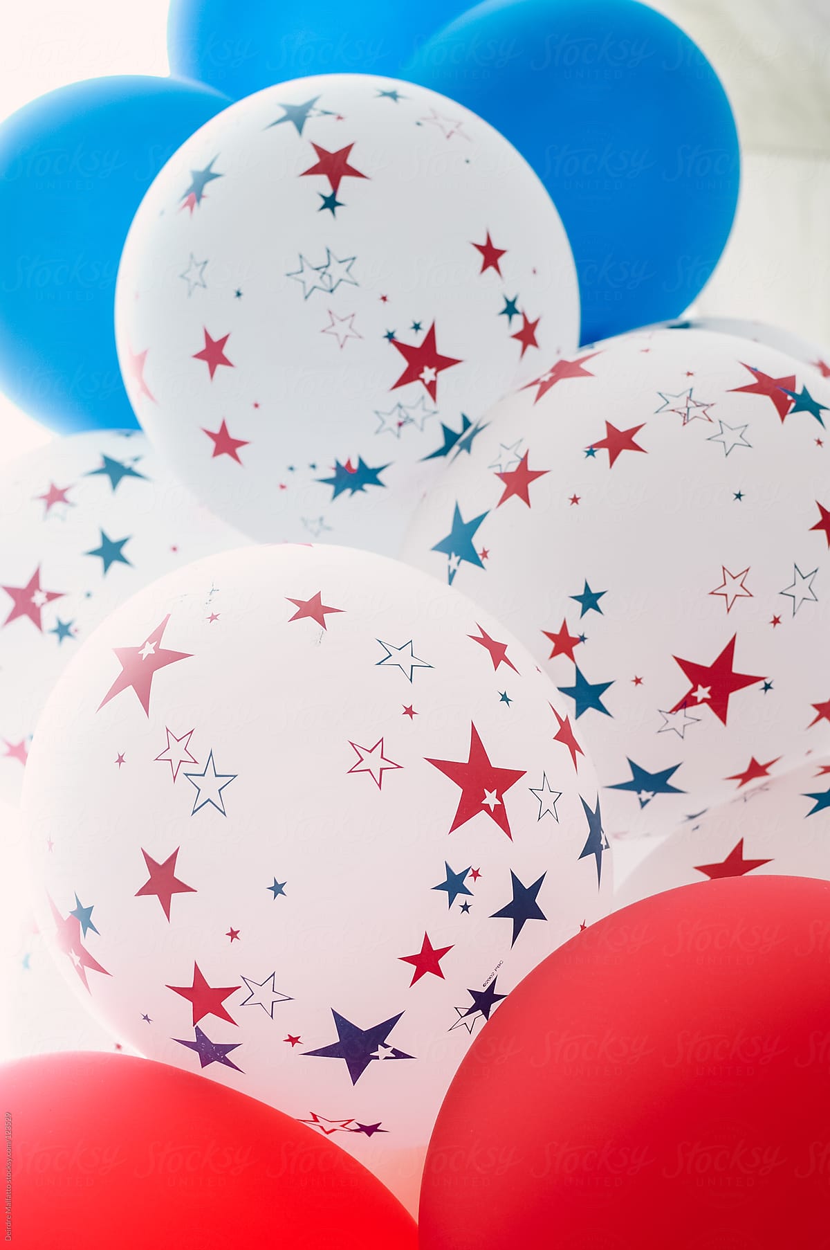 Red, white, and blue balloons for the Fourth of July