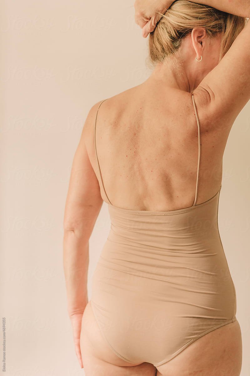 Crop Mature Women In Neutral Underwear by Stocksy Contributor Eloisa  Ramos - Stocksy