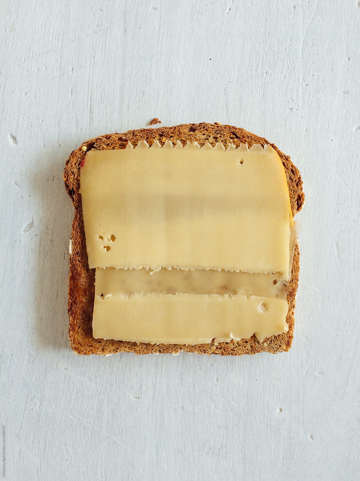 Easting toasted healthy breakfast bread with swiss cheese
