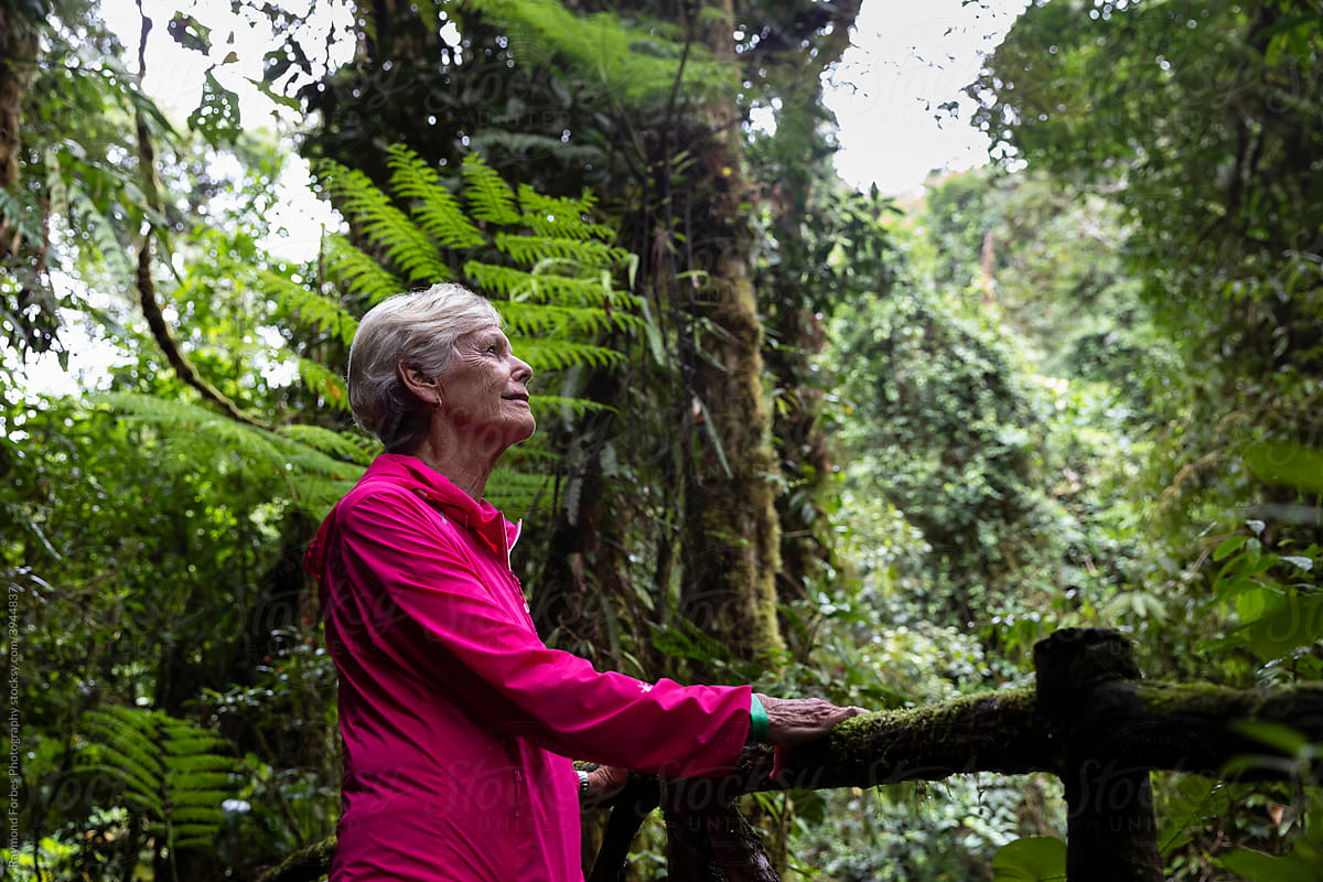Senior Citizen enjoying in Rainforest in Costa Rica