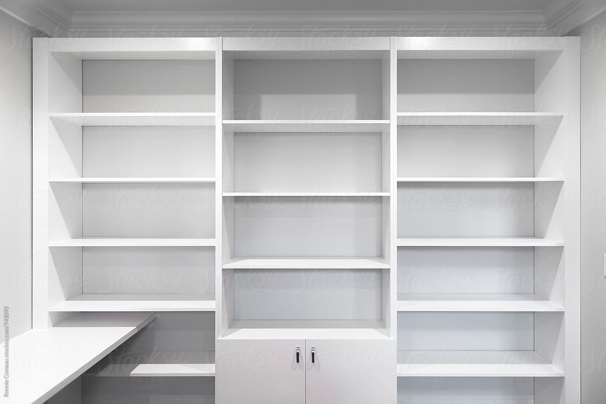 Empty White Shelves