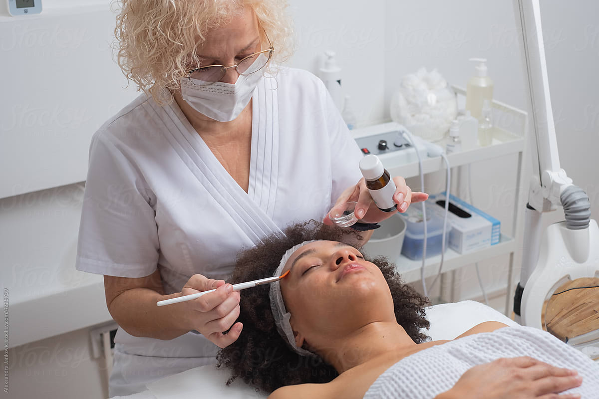 Skin Care Specialist Doing A Chemical Peel