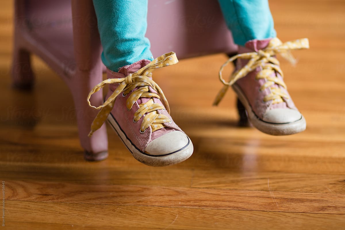 young girl with cute shoes