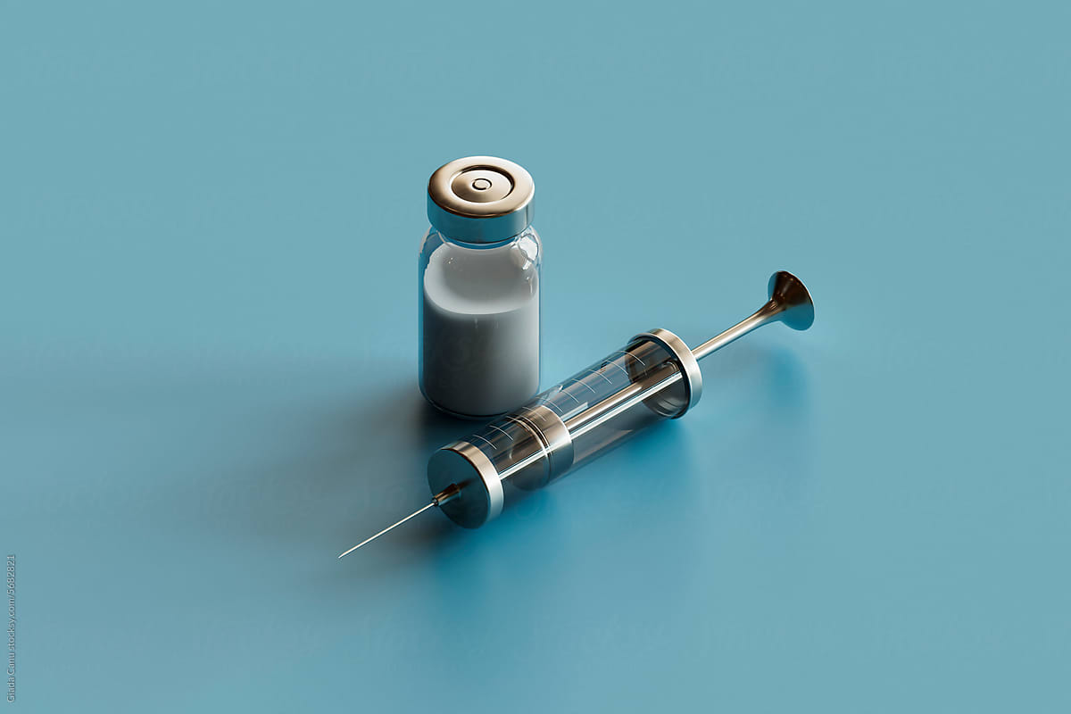 vaccine vials and syringes