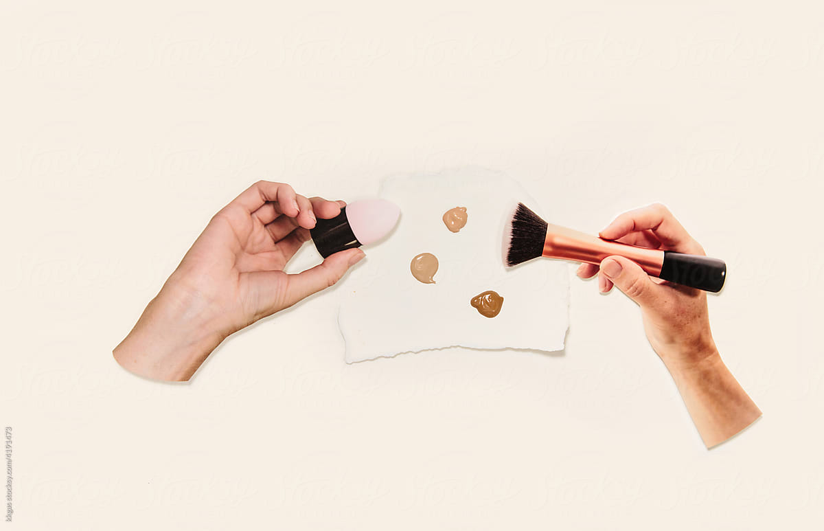Different types of Foundation makeup applicators