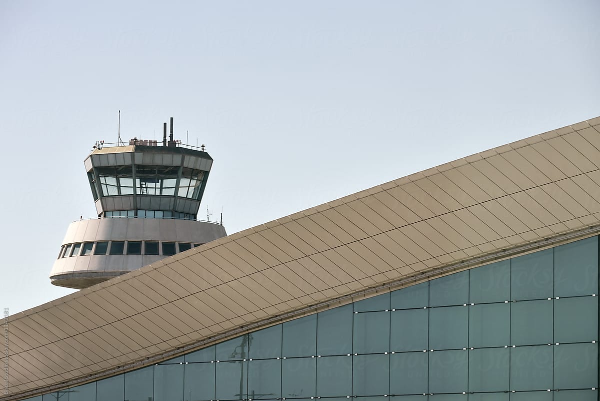 Airport building with control tower