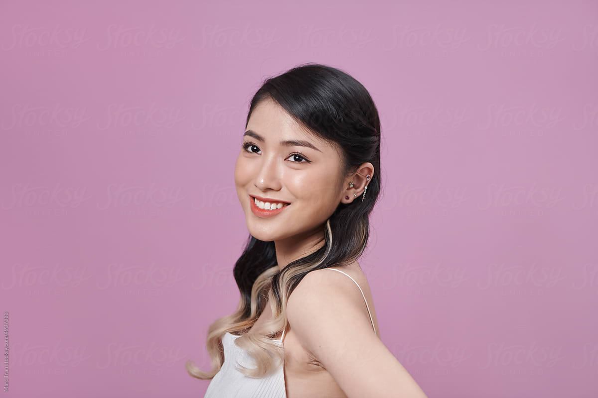 Young beauty Asian woman with healthy skin care concept.