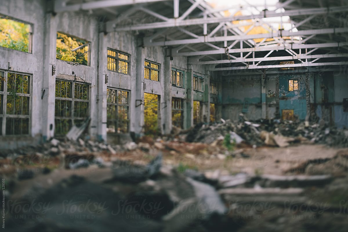tilt-shift abandoned decay factory