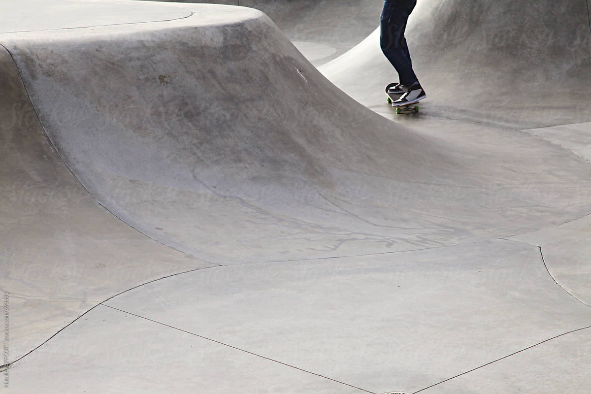 abstract photo of anonymous skater at Venice beach skate bowl